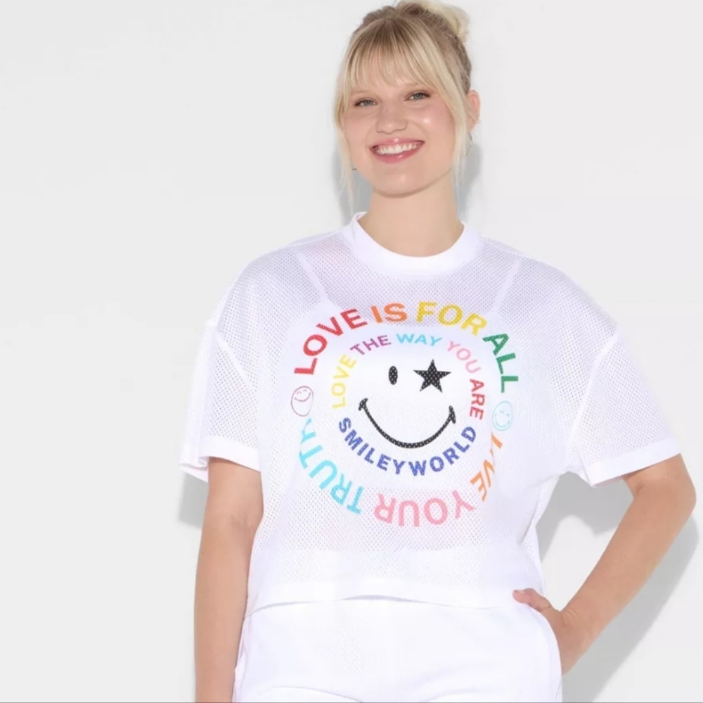 Pride Adult Smiley World  Cropped Top